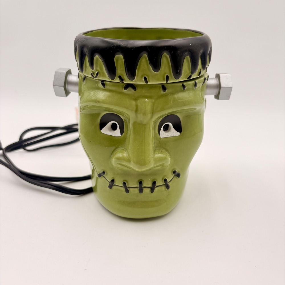 Scentsy Frankenstein Monster Electric Wax Warmer Green Ceramic Halloween Decor